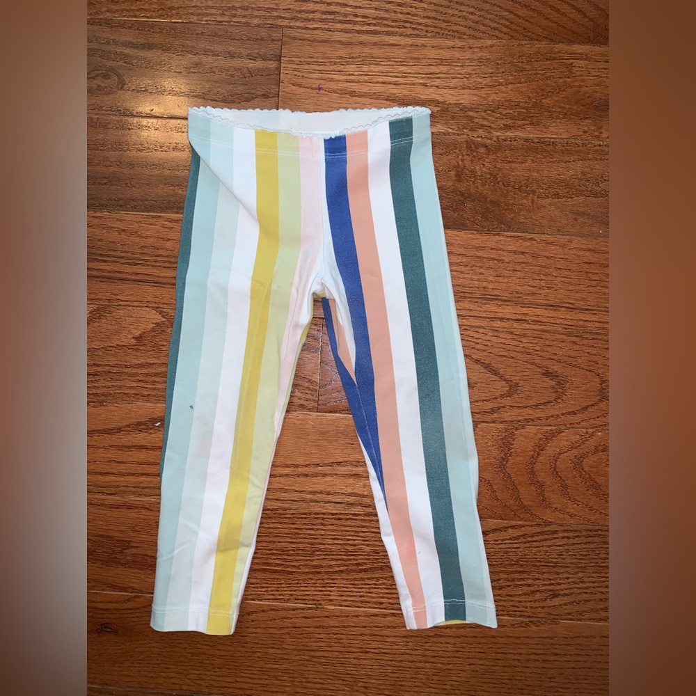 Tea Collection Yellow and White Striped Leggings